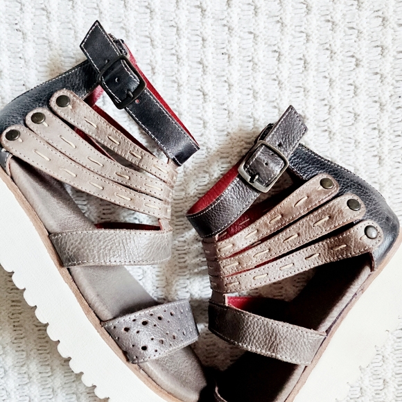 Bed Stu Artemia Leather Platform Sandals Open Toe Zipper Chunky Size 8.5 NWOB - Picture 14 of 16